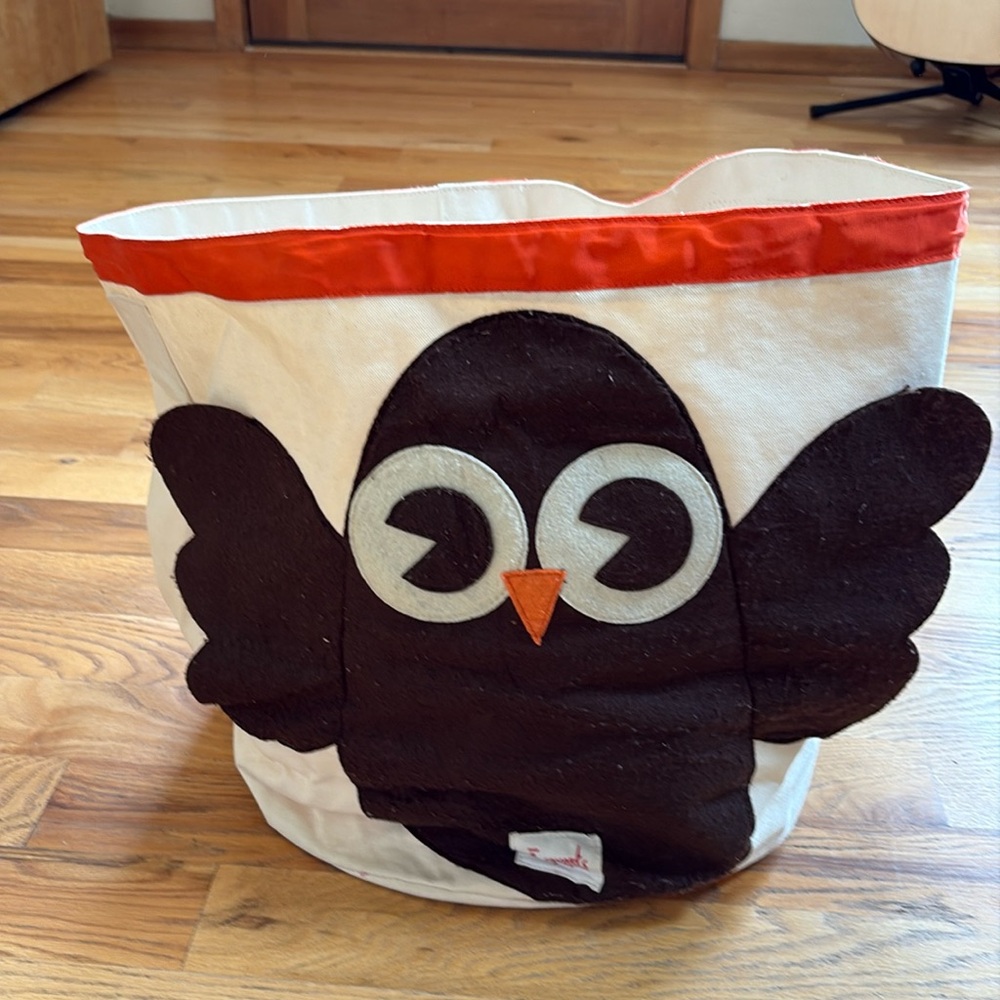 3 Sprouts Owl Laundry Tote/Canvas Toy Storage